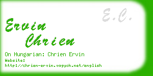 ervin chrien business card